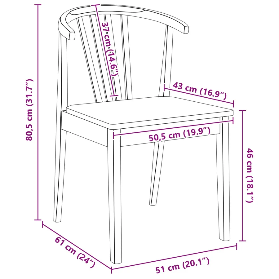Chaise de salle à manger 2 pcs Naturel - 11