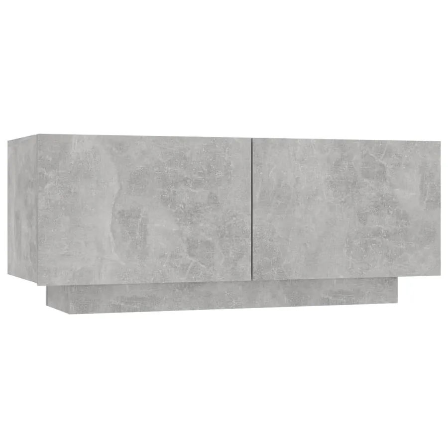 Table de chevet gris béton 100x35x40 cm bois d'ingénierie - 2