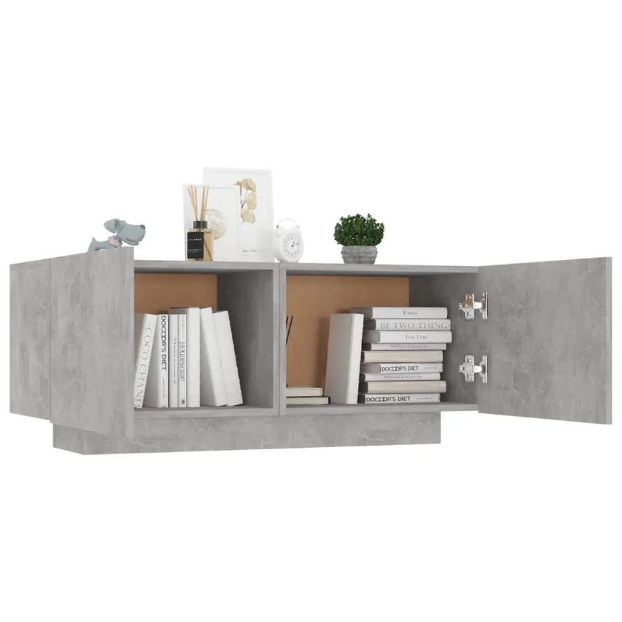 Table de chevet gris béton 100x35x40 cm bois d'ingénierie - 4