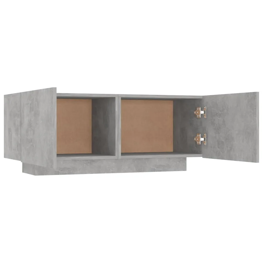 Bedside table concrete grey 100x35x40 cm engineered wood - 6