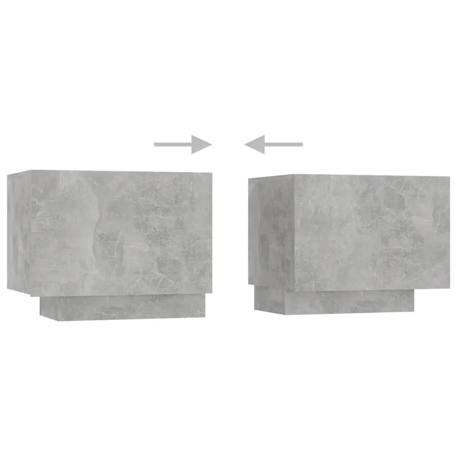Bedside table concrete grey 100x35x40 cm engineered wood - 8