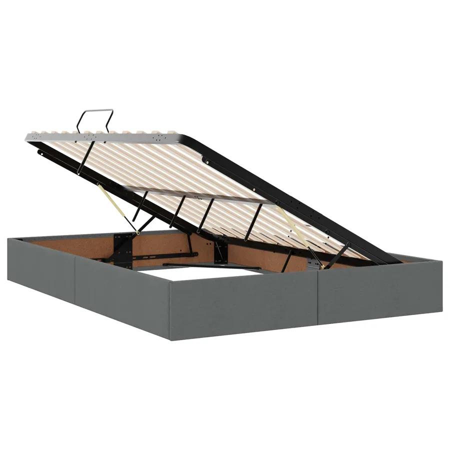 Lit avec rangement et matelas Gris foncé 140 x 190 cm Polyester - 6