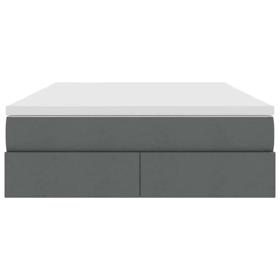 Lit avec rangement et matelas Gris foncé 140 x 190 cm Polyester - 7