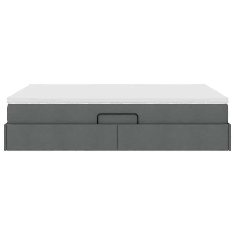 Lit avec rangement et matelas Gris foncé 140 x 190 cm Polyester - 9