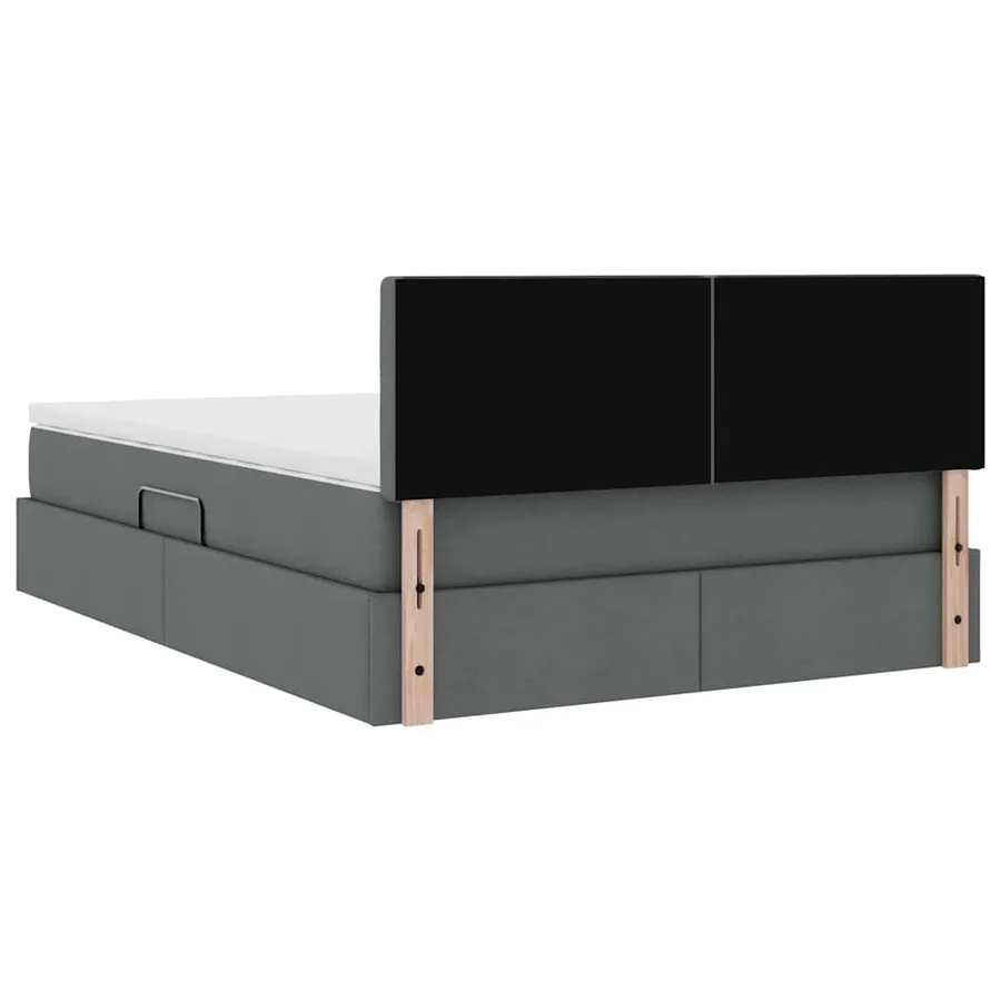 Lit avec rangement et matelas Gris foncé 140 x 190 cm - 11