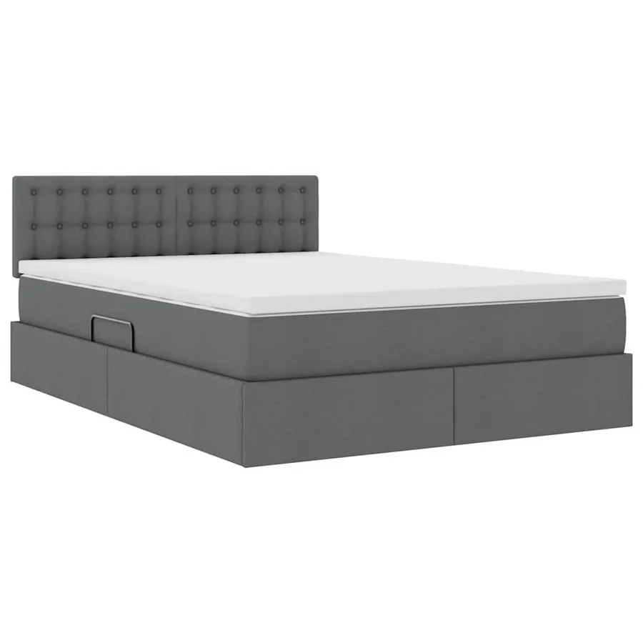Lit avec rangement et matelas Gris foncé 140 x 190 cm - 5