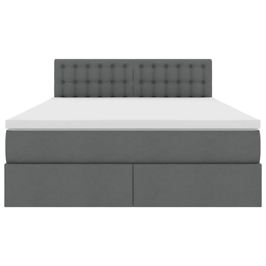 Lit avec rangement et matelas Gris foncé 140 x 190 cm - 7