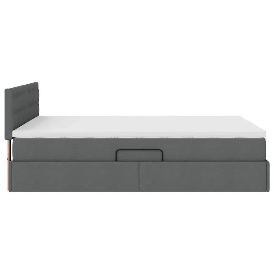 Lit avec rangement et matelas Gris foncé 140 x 190 cm - 8