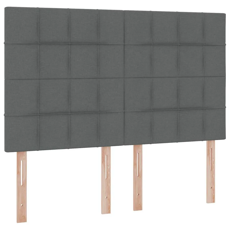 Lit avec rangement et matelas Gris foncé 140 x 190 cm tissu - 9