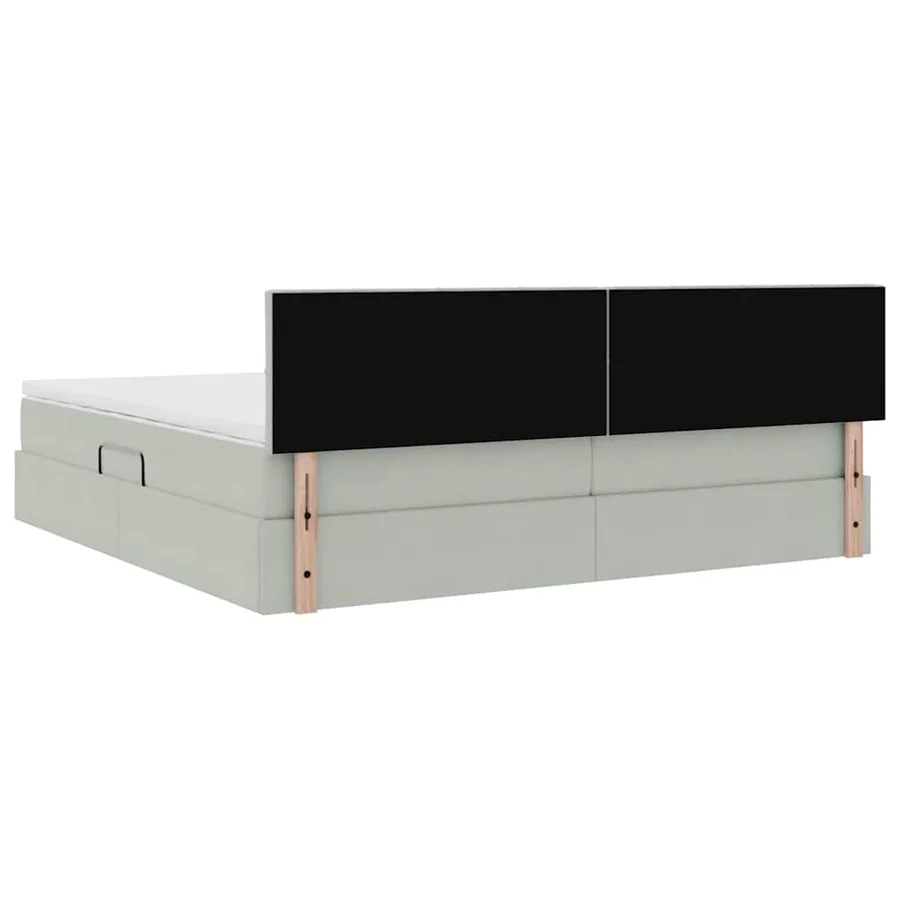 Lit de rangement LED avec matelas Gris clair 200 x 200 cm - 12