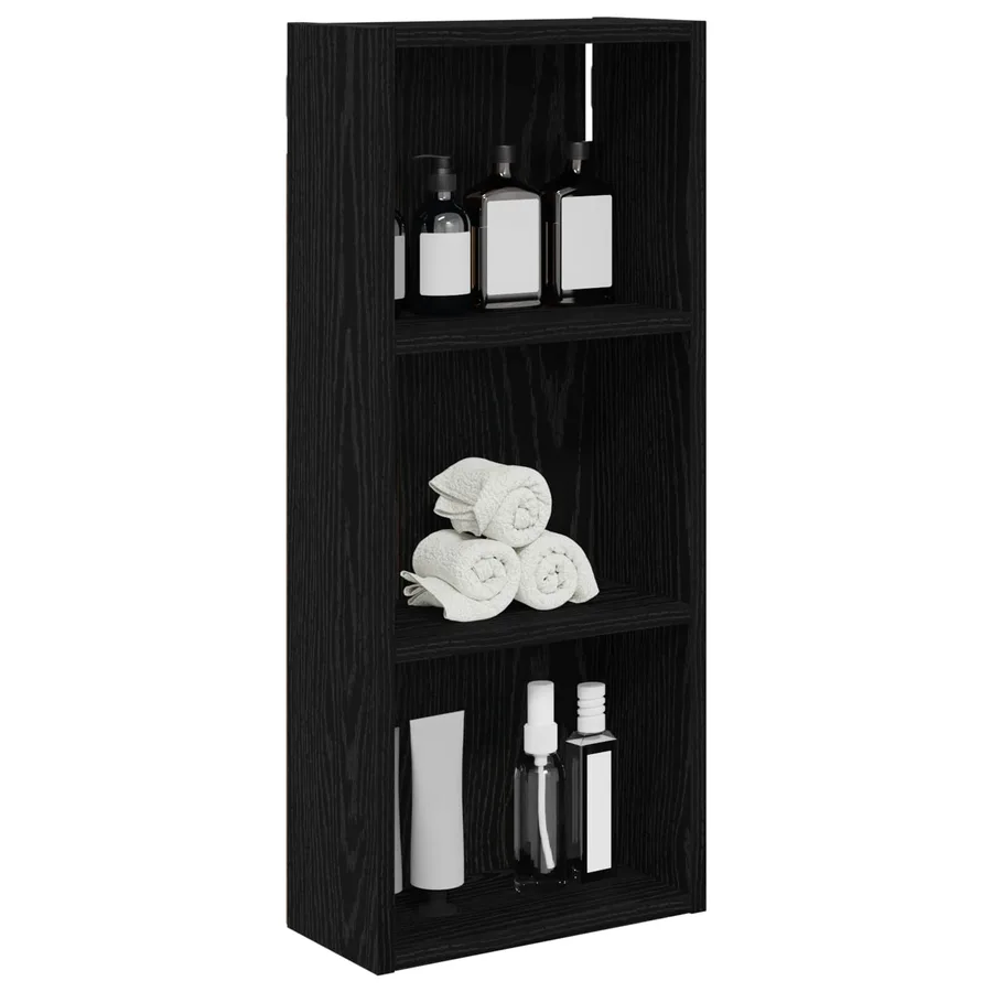Armoire murale de salle de bain Chêne Noir 30 x 14 x 70 cm - 3