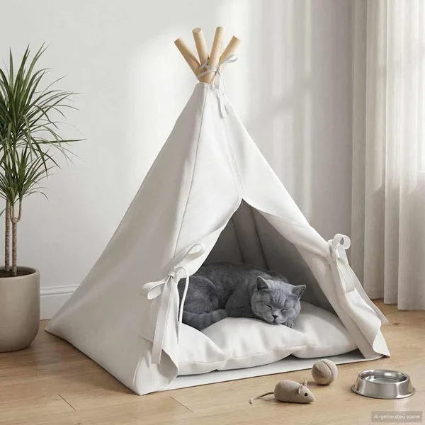Teepee pour animaux de compagnie avec coussin 50 x 50 x 60 cm