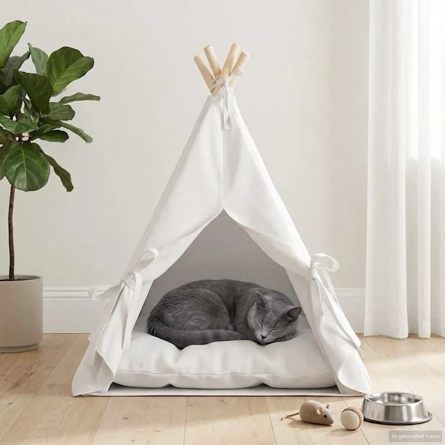 Teepee pour animaux de compagnie avec coussin 50 x 50 x 60 cm - 3