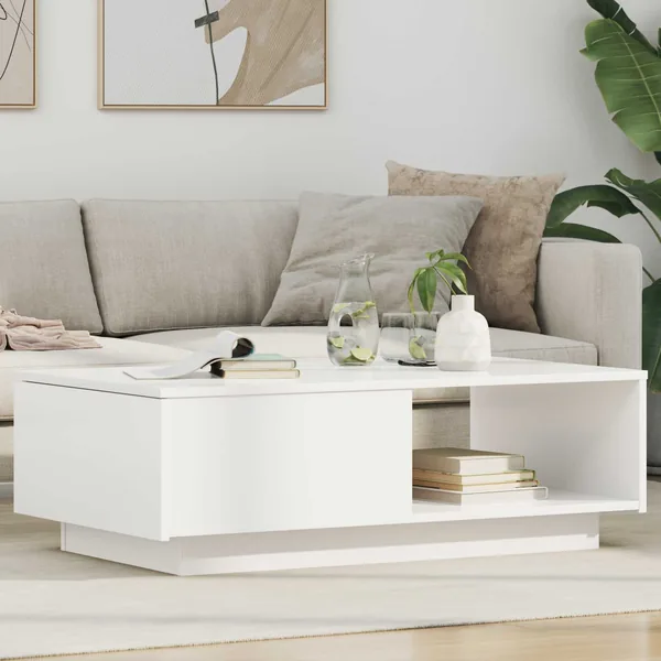 Table basse avec tiroir Blanc 95 x 55 x 31 cm Bois d'ingénierie