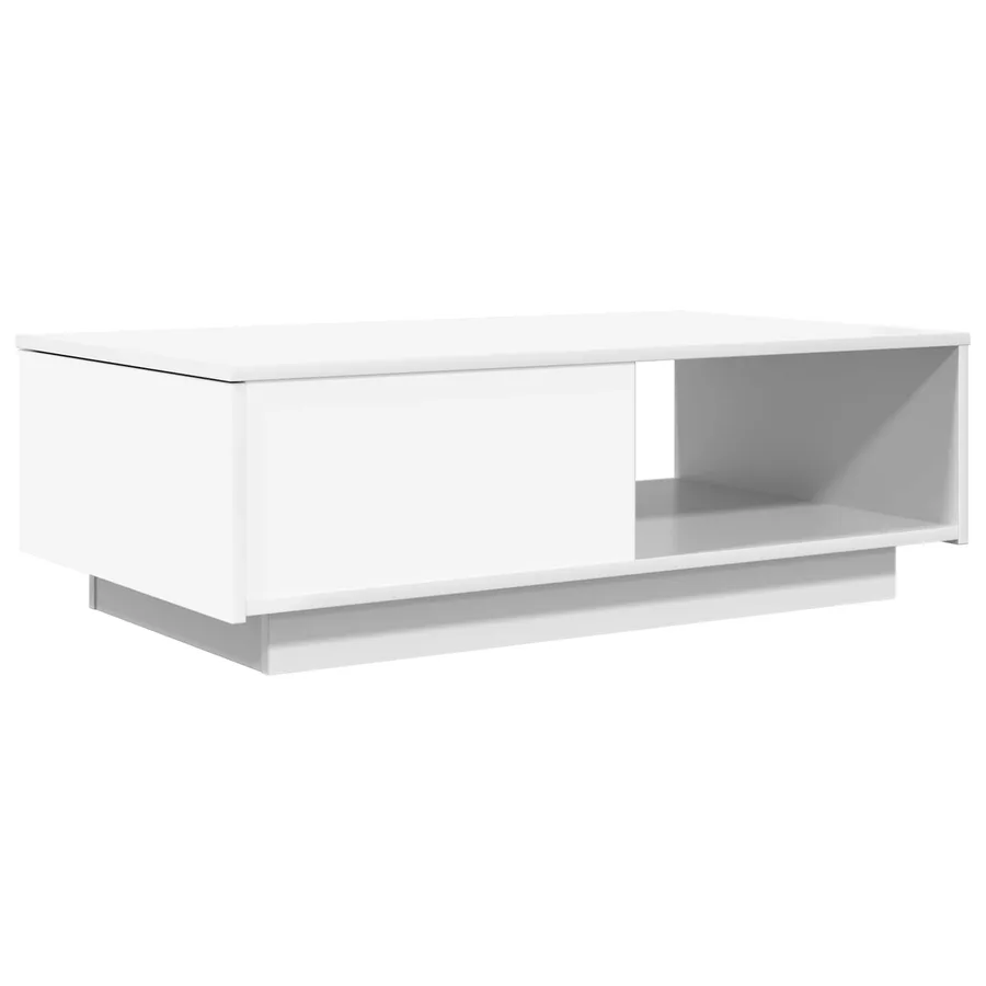 Table basse avec tiroir Blanc 95 x 55 x 31 cm Bois d'ingénierie - 2