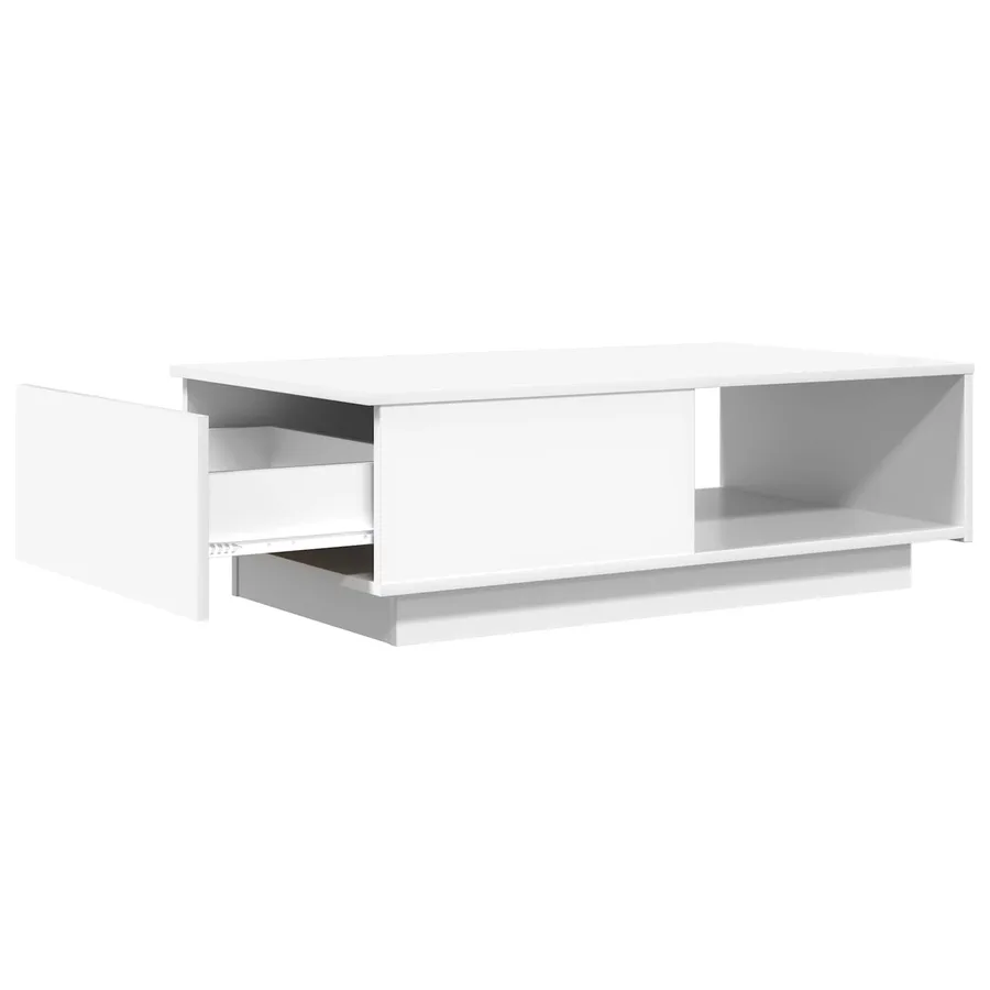 Table basse avec tiroir Blanc 95 x 55 x 31 cm Bois d'ingénierie - 5