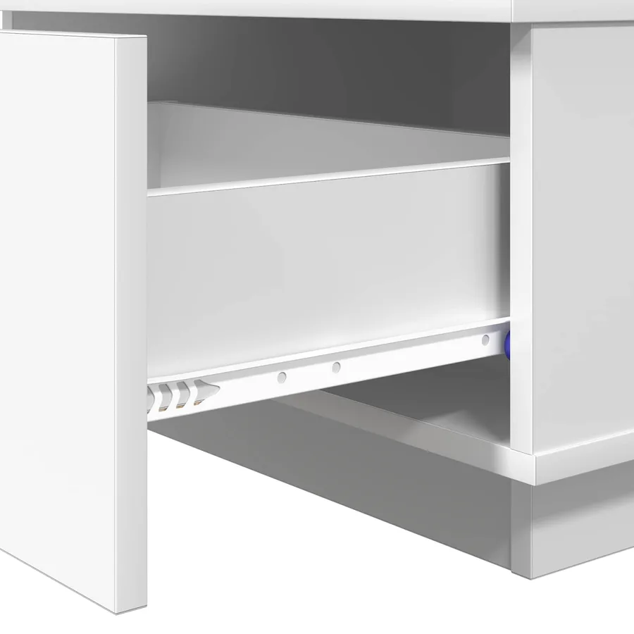 Table basse avec tiroir Blanc 95 x 55 x 31 cm Bois d'ingénierie - 9