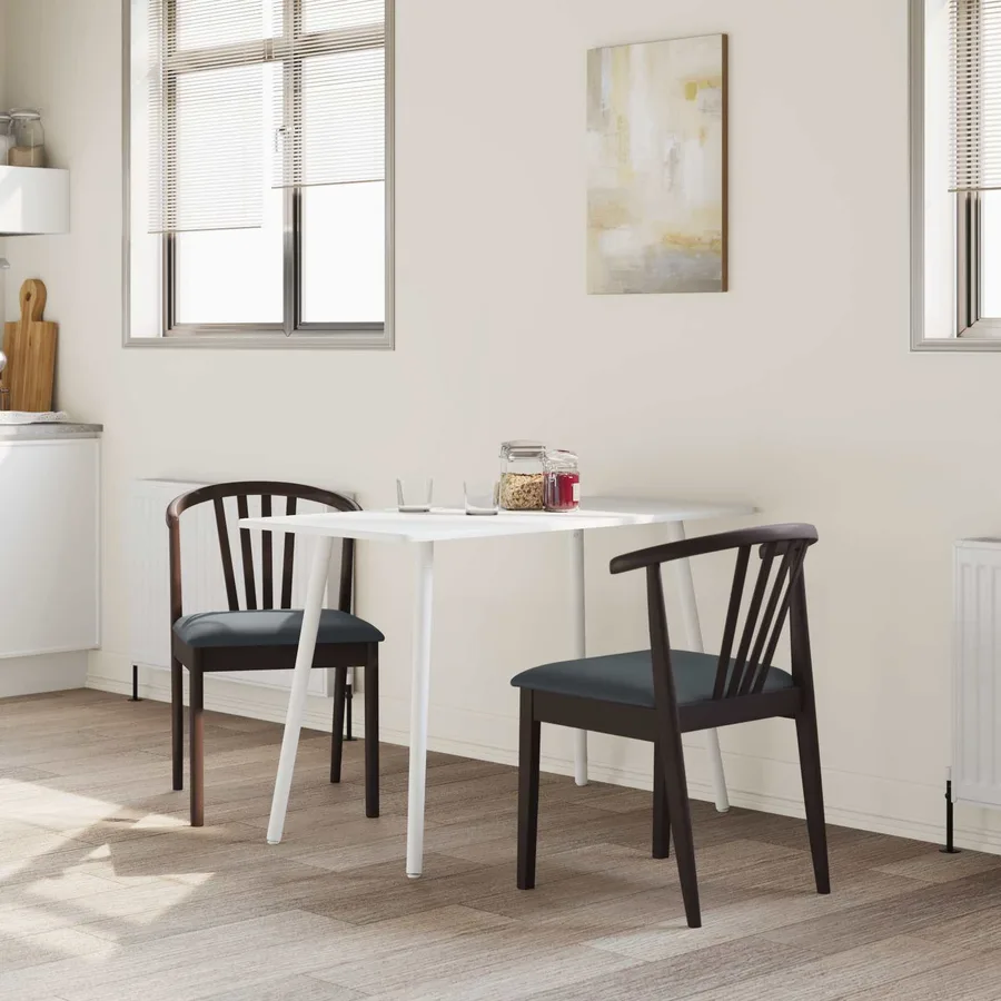 Chaise de salle à manger 2 pcs Marron clair et noir - 3