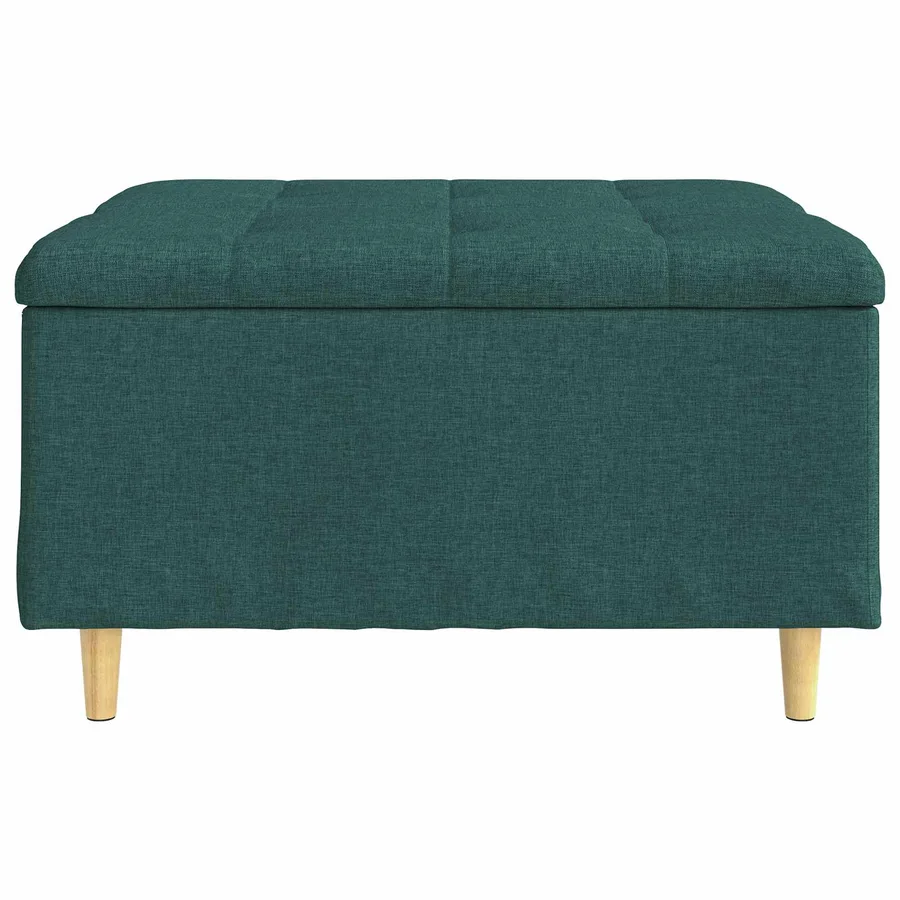 Pouf de rangement avec coussin Vert foncé 80 x 80 x 45 cm tissu - 6