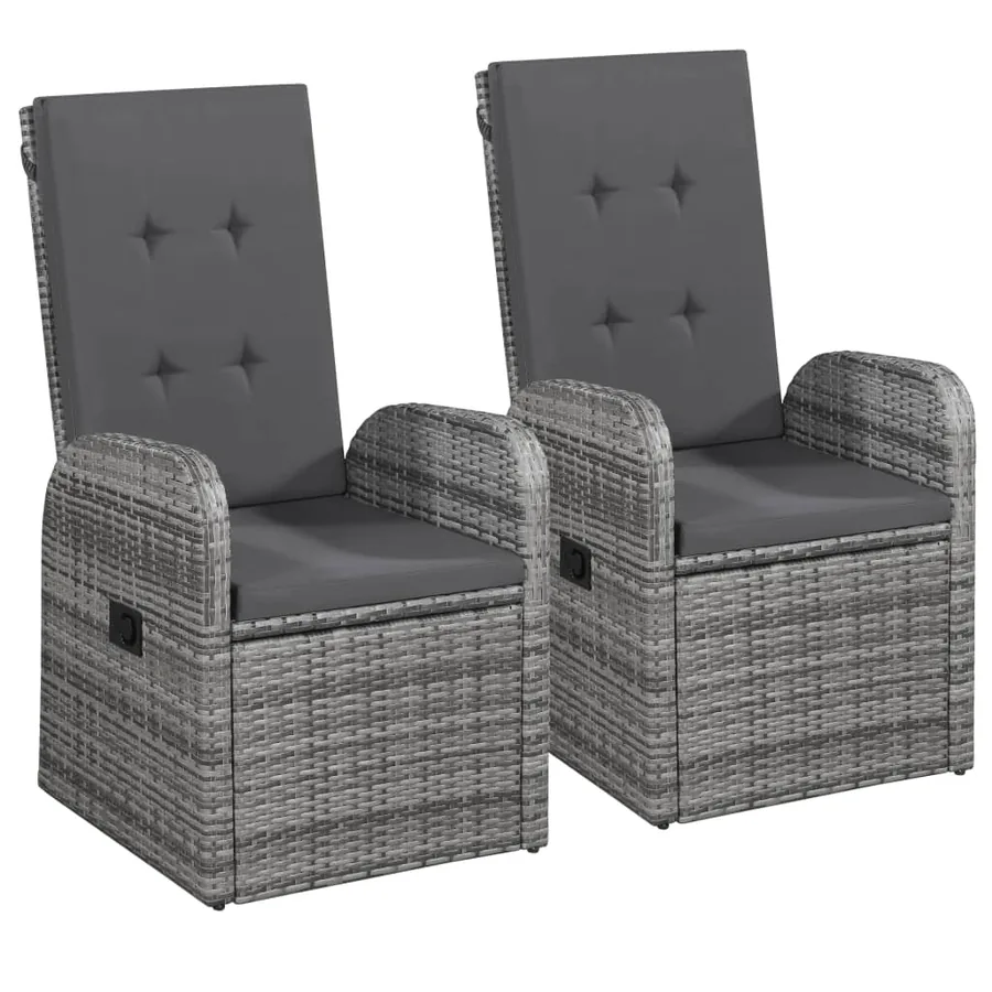 Ensemble à manger de jardin avec coussins 5 pcs Gris - 3