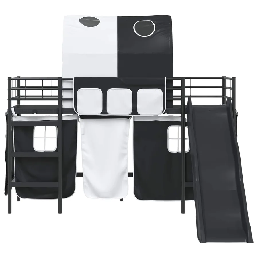 Lit mezzanine pour enfants Noir 90 x 190 cm Métал - 6