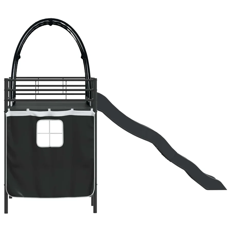 Lit mezzanine pour enfants Noir 90 x 190 cm Métал - 9