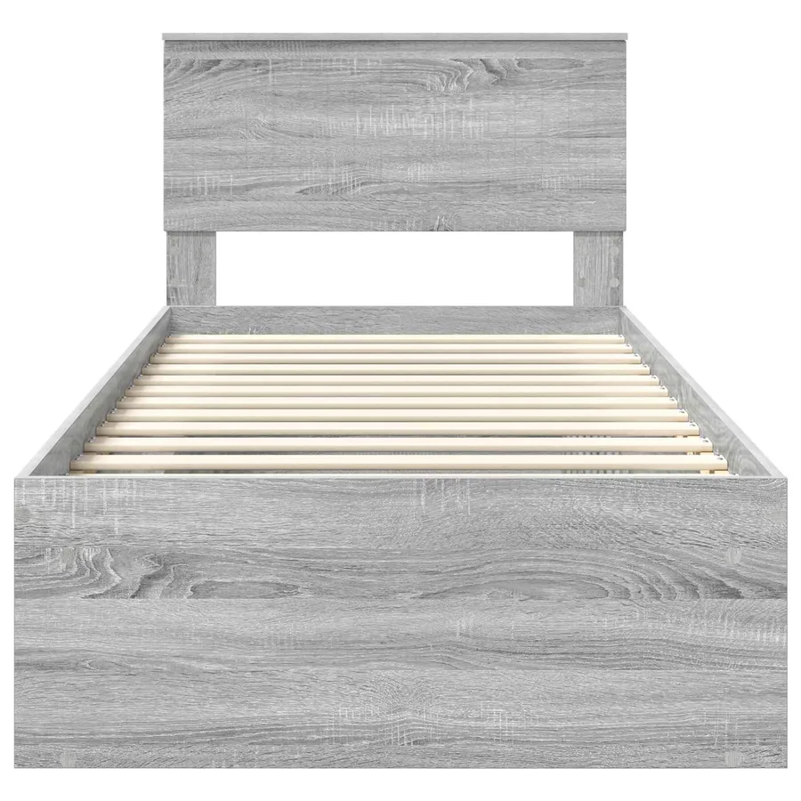 Cadre de lit Gris Sonoma 90 x 190 cm Pin massif - 7
