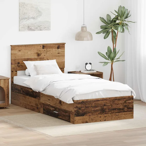 Cadre de lit Bois ancien 90 x 190 cm Bois d'ingénierie
