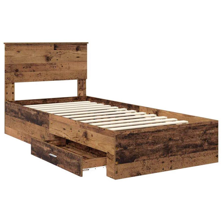 Cadre de lit Bois ancien 90 x 190 cm Bois d'ingénierie - 5