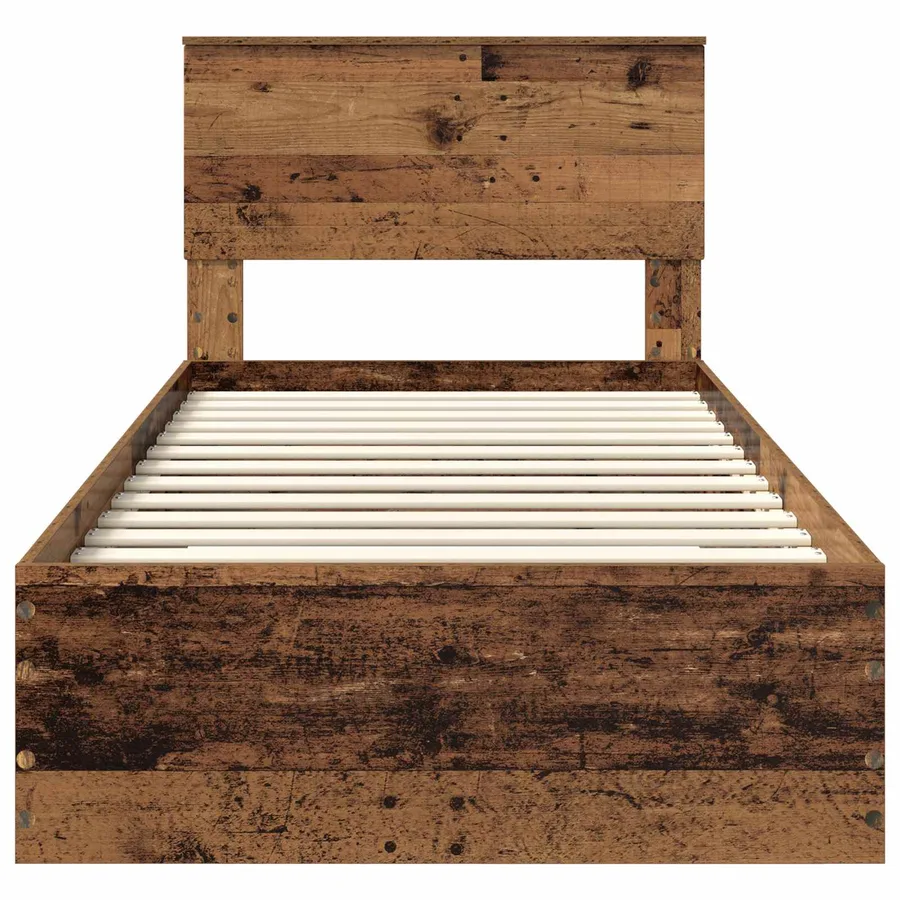 Cadre de lit Bois ancien 90 x 190 cm Bois d'ingénierie - 7