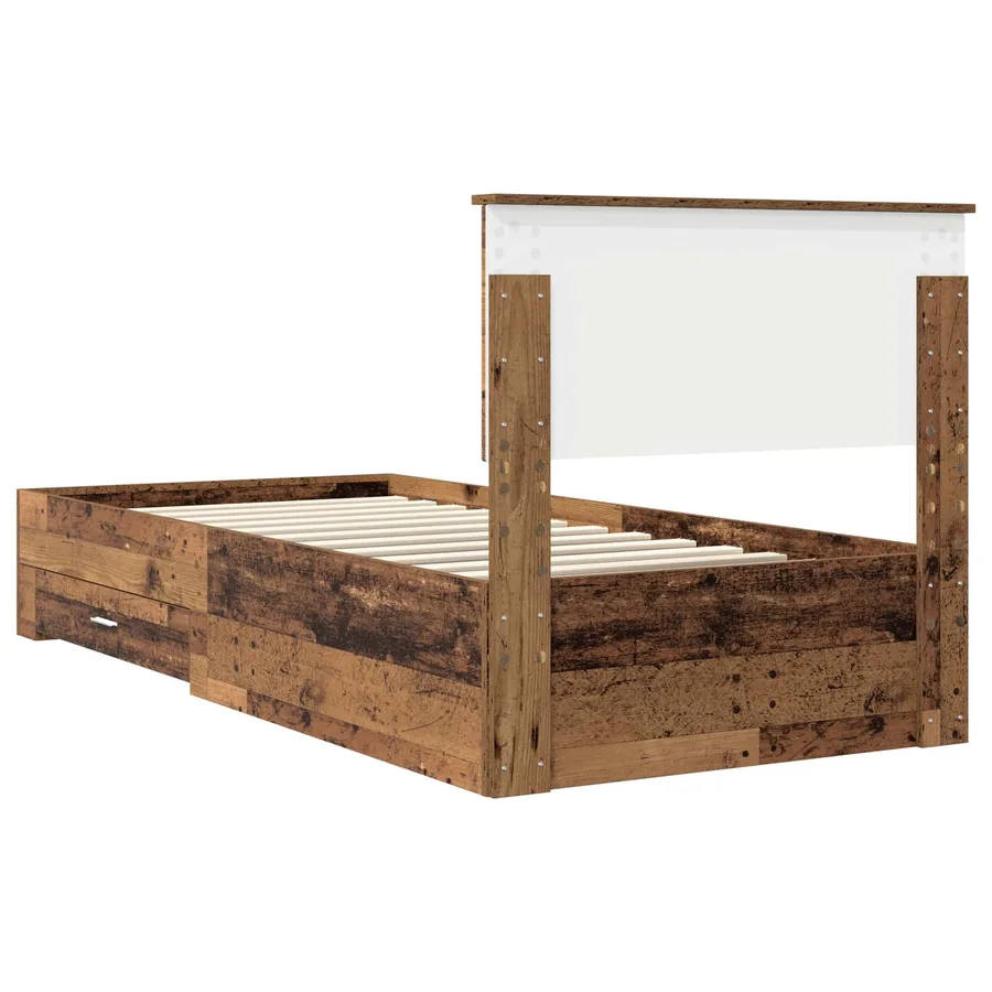 Cadre de lit Bois ancien 90 x 190 cm Bois d'ingénierie - 9