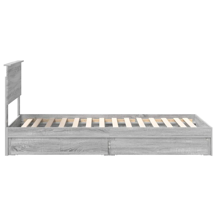 Lit de Rangement Gris Sonoma 90 x 190 cm Bois d'ingénierie - 9