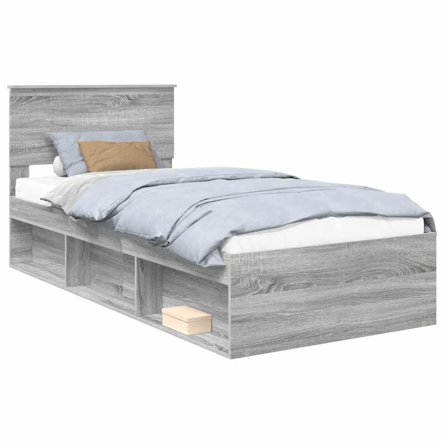 Cadre de lit Gris Sonoma 90 x 200 cm Pin massif - 2