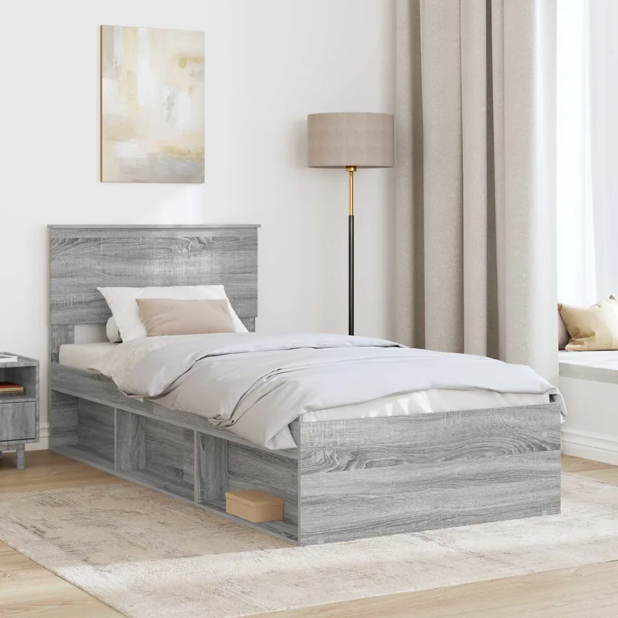 Cadre de lit Gris Sonoma 90 x 200 cm Pin massif - 3