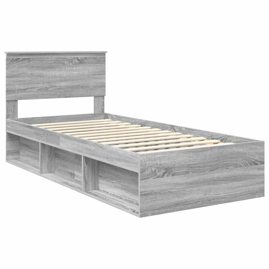 Cadre de lit Gris Sonoma 90 x 200 cm Pin massif - 4