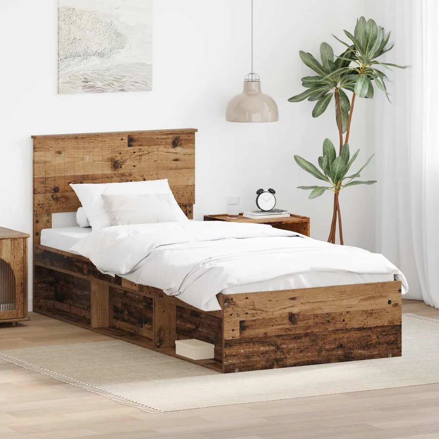 Cadre de lit Bois ancien 90 x 200 cm Pin massif