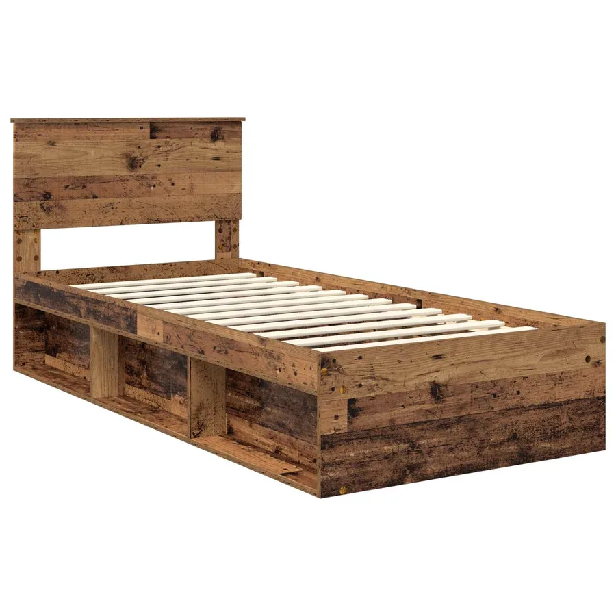 Cadre de lit Bois ancien 90 x 200 cm Pin massif - 4