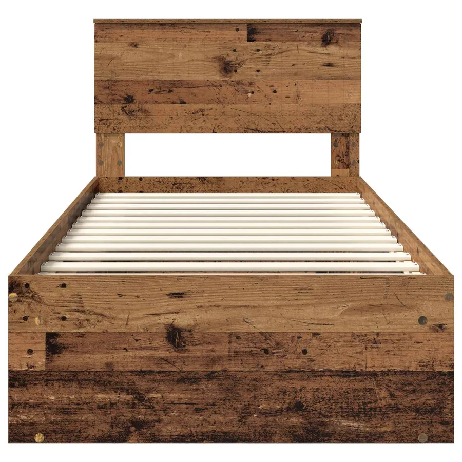 Cadre de lit Bois ancien 90 x 200 cm Pin massif - 7
