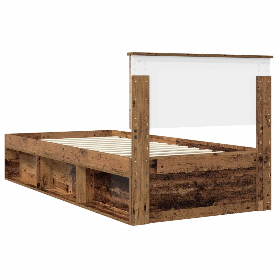 Cadre de lit Bois ancien 90 x 200 cm Pin massif - 9