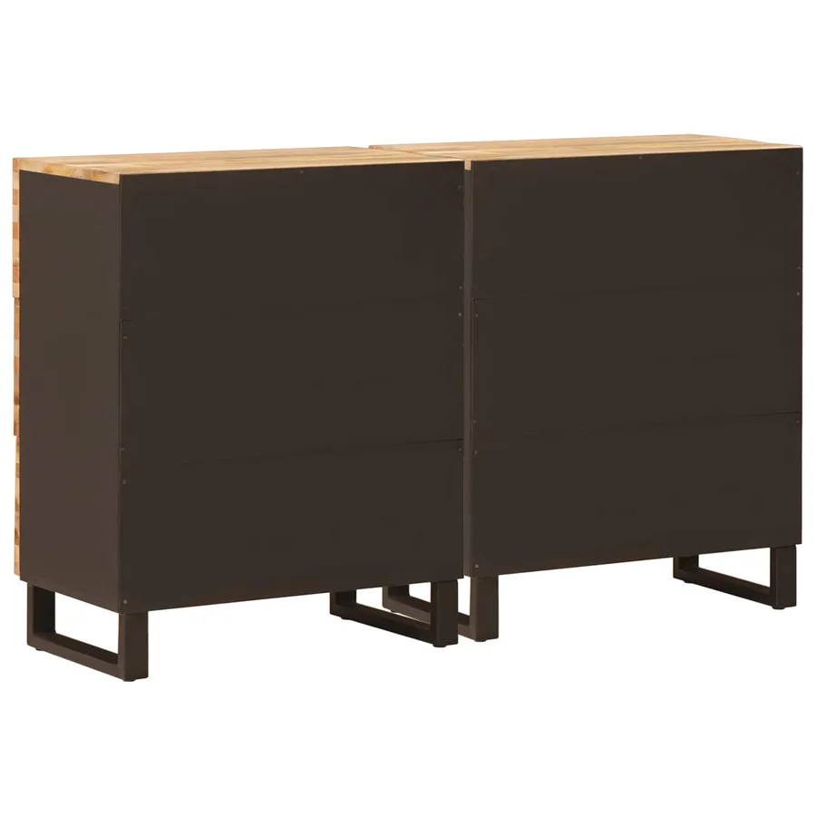 Buffet 2 pcs Marron 60 x 33 x 75 cm Bois de mangue massif - 6