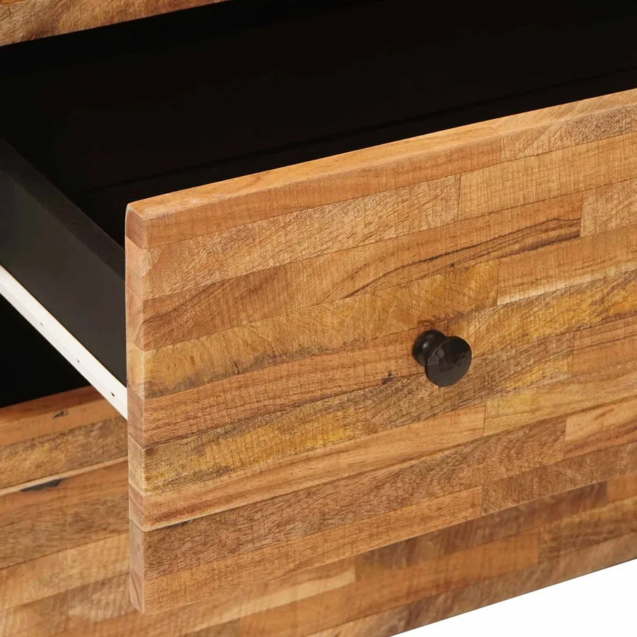 Buffet 2 pcs Marron 60 x 33 x 75 cm Bois de mangue massif - 8
