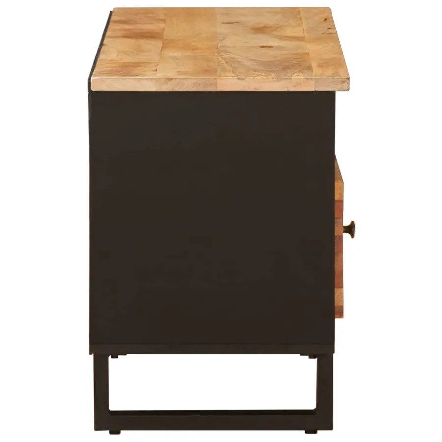 Meuble TV Marron 100 x 33 x 46 cm Bois de mangue massif - 4