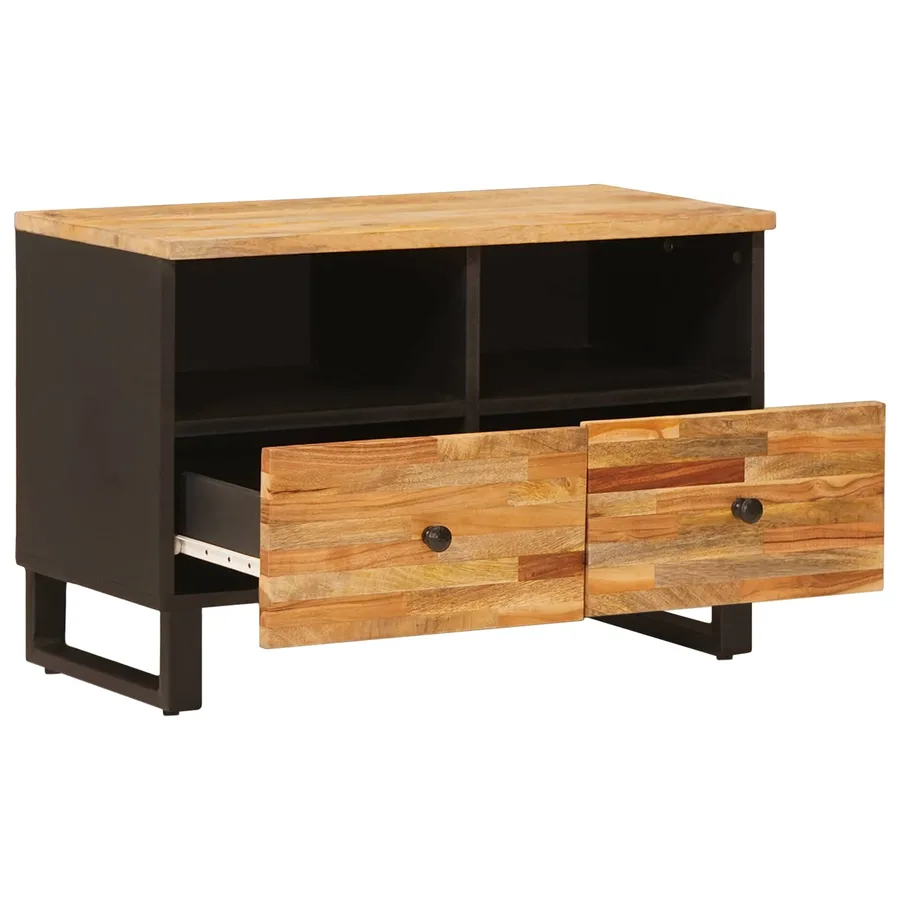 Meuble TV Marron 70 x 33 x 46 cm Bois de mangue massif - 2