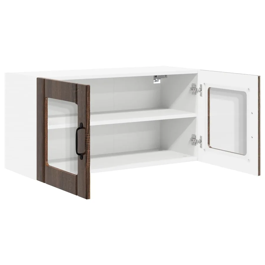 Cabinet en verre mural PORTO Chêne brun 80 x 31 x 40 cm - 5