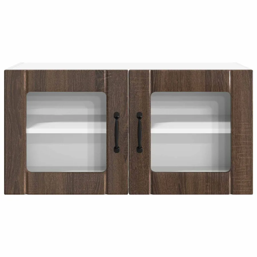 Cabinet en verre mural PORTO Chêne brun 80 x 31 x 40 cm - 6