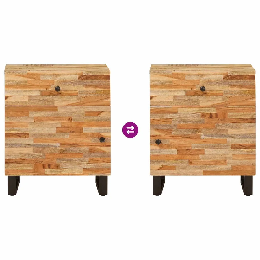 Armoire de lit Marron 50 x 33 x 60 cm Bois de mangue massif - 10