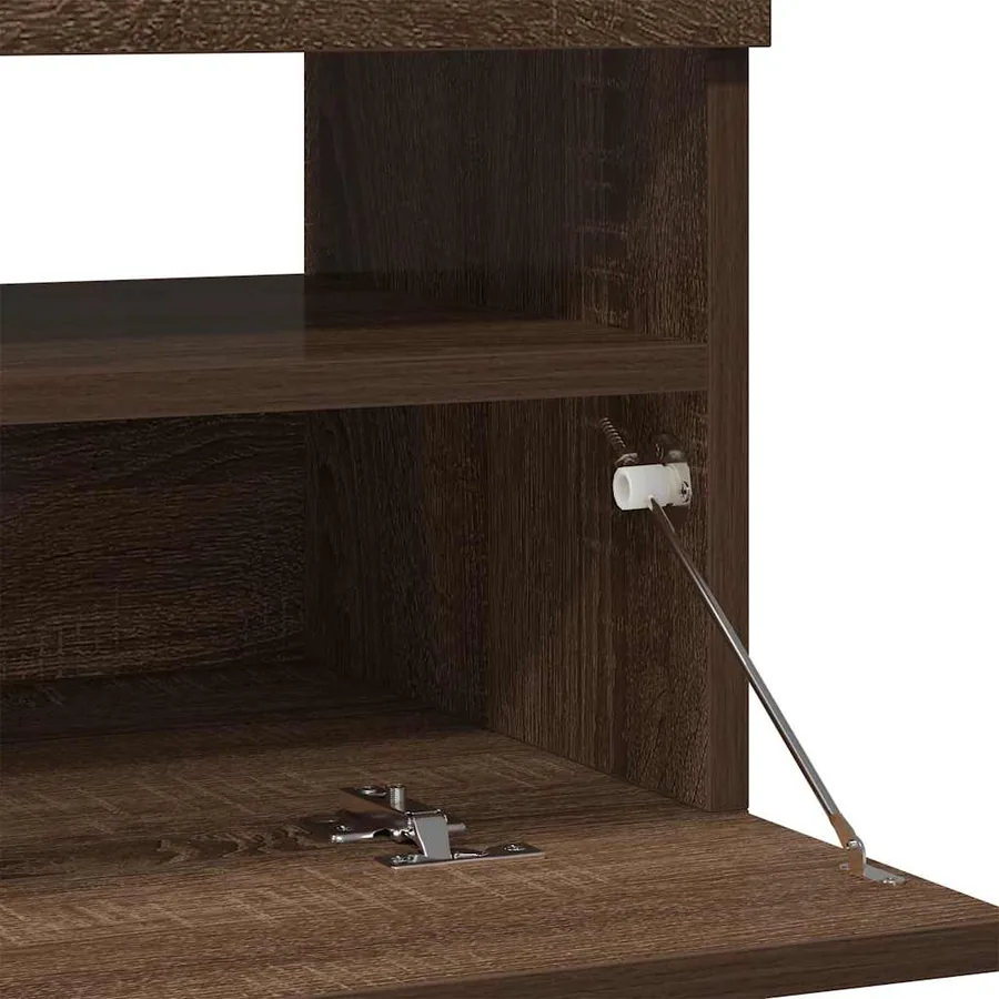 TV cabinet with LED lights brown oak 80x35x40 cm - 11