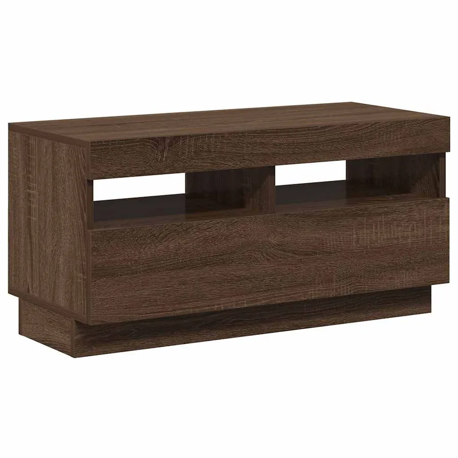 Meuble TV avec lumières LED chêne marron 80x35x40 cm - 15