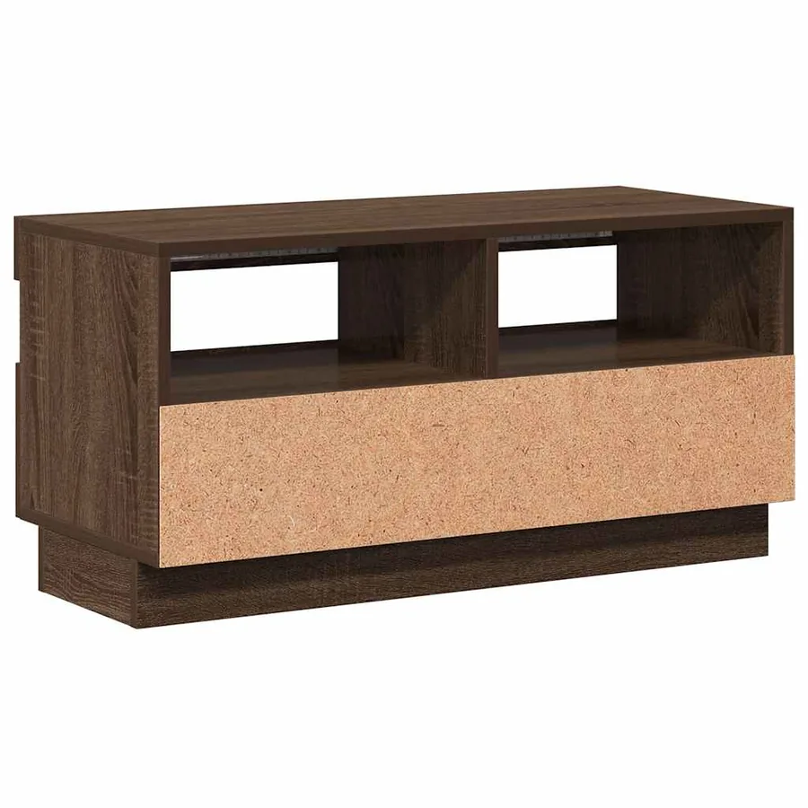 TV cabinet with LED lights brown oak 80x35x40 cm - 9