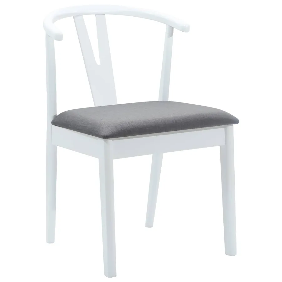 Chaise de salle à manger 2 pcs Blanc et Gris - 4